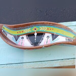 Hand-Painted Decorative Wooden Dish